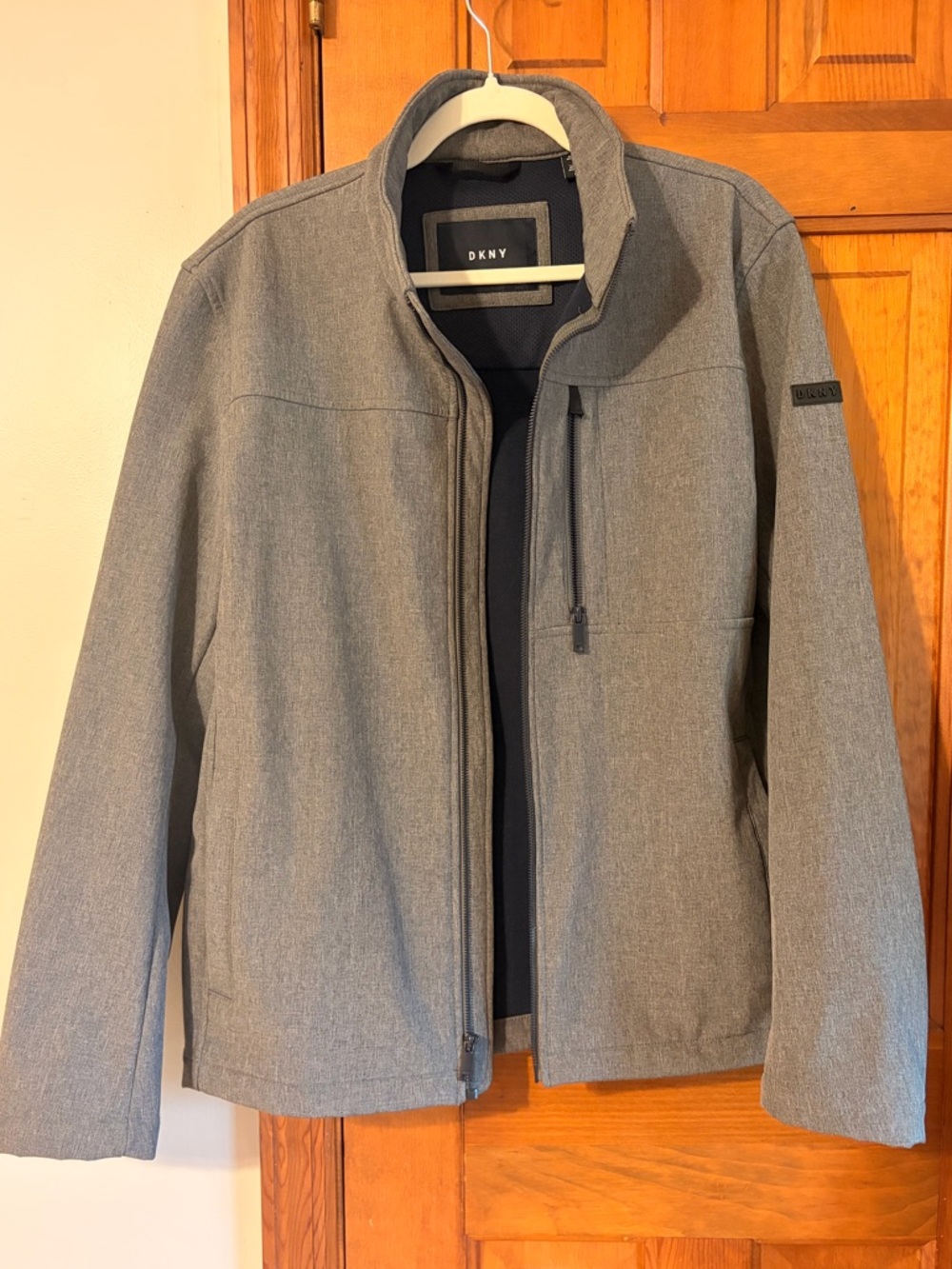 DKNY Gray Jacket with Navy Lining